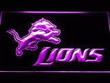 Detroit Lions (3) LED Neon Sign USB - Purple - TheLedHeroes