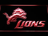 Detroit Lions (3) LED Neon Sign USB - Red - TheLedHeroes