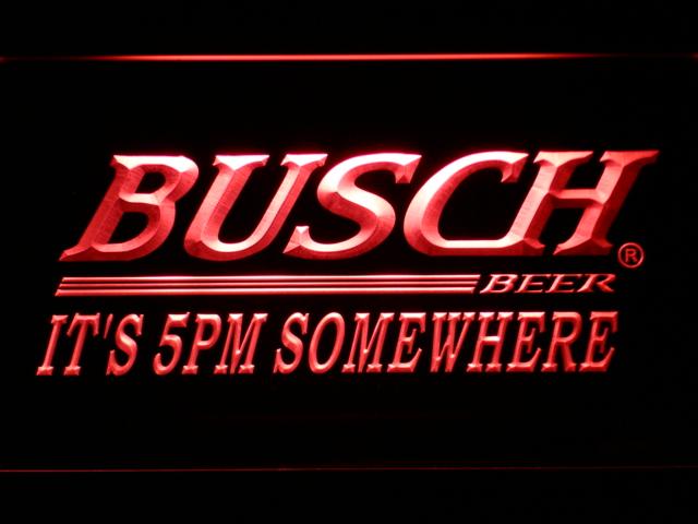Busch It's 5pm Somewhere LED Neon Sign USB - Red - TheLedHeroes