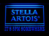Stella Artois It's 5pm Somewhere (2) LED Neon Sign USB - Blue - TheLedHeroes