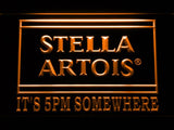 Stella Artois It's 5pm Somewhere (2) LED Neon Sign USB - Orange - TheLedHeroes