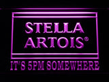 Stella Artois It's 5pm Somewhere (2) LED Neon Sign USB - Purple - TheLedHeroes