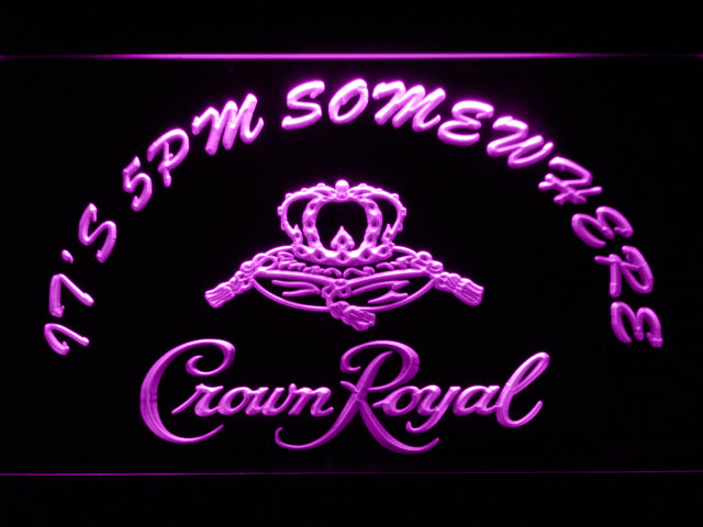 FREE Crown Royal It's 5pm Somewhere LED Sign - Purple - TheLedHeroes