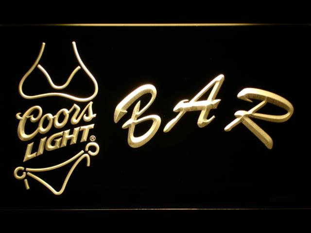 Coors Light Bikini Bar LED Neon Sign Electrical - Yellow - TheLedHeroes
