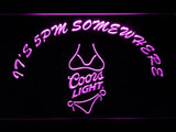 Coors Light Bikini It's 5 pm Somewhere LED Neon Sign USB - Purple - TheLedHeroes