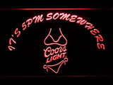 Coors Light Bikini It's 5 pm Somewhere LED Neon Sign USB - Red - TheLedHeroes
