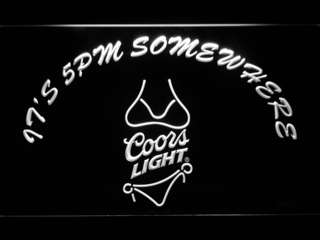 FREE Coors Light Bikini It's 5 pm Somewhere LED Sign - White - TheLedHeroes