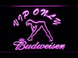 Budweiser Girl VIP Only LED Neon Sign USB - Purple - TheLedHeroes