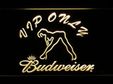 Budweiser Girl VIP Only LED Neon Sign USB - Yellow - TheLedHeroes