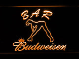 Budweiser Girl Bar LED Neon Sign USB - Orange - TheLedHeroes