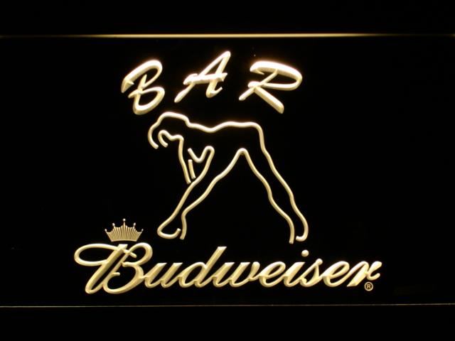 Budweiser Girl Bar LED Neon Sign Electrical - Yellow - TheLedHeroes
