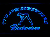 Budweiser Girl It's 5pm Somewhere LED Neon Sign Electrical - Blue - TheLedHeroes
