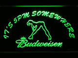 FREE Budweiser Girl It's 5pm Somewhere LED Sign - Green - TheLedHeroes
