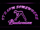 Budweiser Girl It's 5pm Somewhere LED Neon Sign Electrical - Purple - TheLedHeroes
