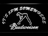 Budweiser Girl It's 5pm Somewhere LED Neon Sign USB - White - TheLedHeroes