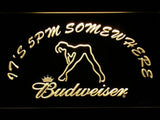 Budweiser Girl It's 5pm Somewhere LED Neon Sign USB - Yellow - TheLedHeroes