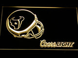 Houston Texans Coors Light LED Neon Sign USB - Yellow - TheLedHeroes