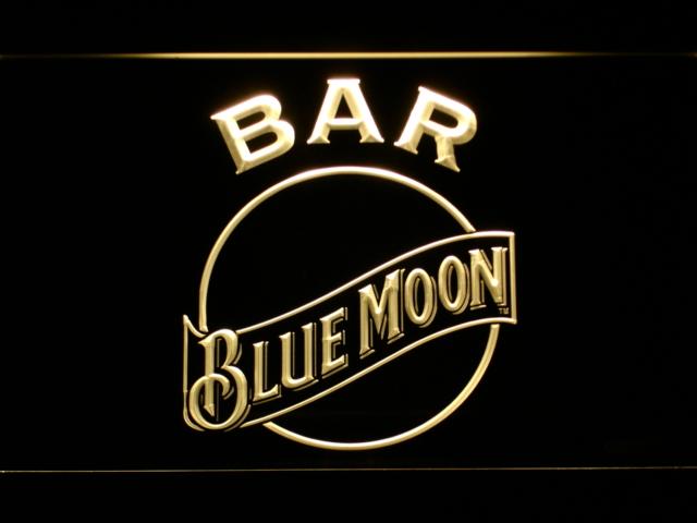 Blue Moon Bar LED Neon Sign USB - Yellow - TheLedHeroes