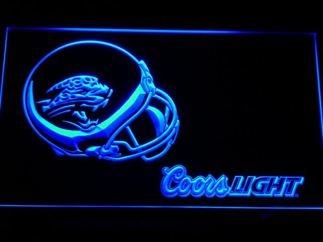 Jacksonville Jaguars Coors Light LED Neon Sign Electrical - Blue - TheLedHeroes