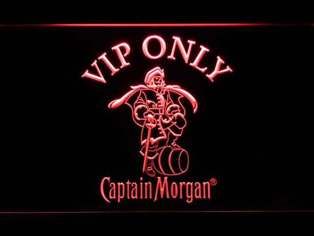 Captain Morgan VIP Only LED Neon Sign Electrical - Red - TheLedHeroes