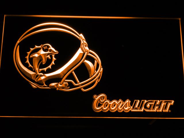 Miami Dolphins Coors Light LED Neon Sign Electrical - Orange - TheLedHeroes