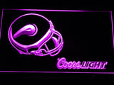Minnesota Vikings Coors Light LED Neon Sign Electrical - Purple - TheLedHeroes