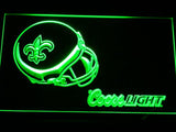 New Orleans Saints Coors Light LED Neon Sign Electrical - Green - TheLedHeroes
