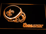 New Orleans Saints Coors Light LED Neon Sign Electrical - Orange - TheLedHeroes
