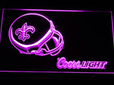 New Orleans Saints Coors Light LED Neon Sign USB - Purple - TheLedHeroes