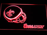 New Orleans Saints Coors Light LED Neon Sign USB - Red - TheLedHeroes