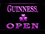 Guinness Shamrock Open LED Neon Sign Electrical - Purple - TheLedHeroes