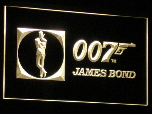 FREE 007 James Bond LED Sign - Yellow - TheLedHeroes