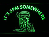 Duff It's 5pm Somewhere (2) LED Neon Sign Electrical - Green - TheLedHeroes