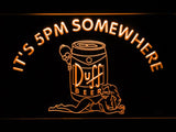 Duff It's 5pm Somewhere (2) LED Neon Sign USB - Orange - TheLedHeroes