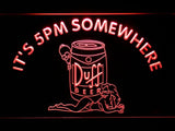Duff It's 5pm Somewhere (2) LED Neon Sign USB - Red - TheLedHeroes