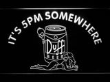 Duff It's 5pm Somewhere (2) LED Neon Sign USB - White - TheLedHeroes
