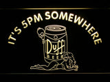 Duff It's 5pm Somewhere (2) LED Neon Sign Electrical - Yellow - TheLedHeroes