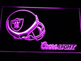 Oakland Raiders Coors Light LED Neon Sign USB - Purple - TheLedHeroes