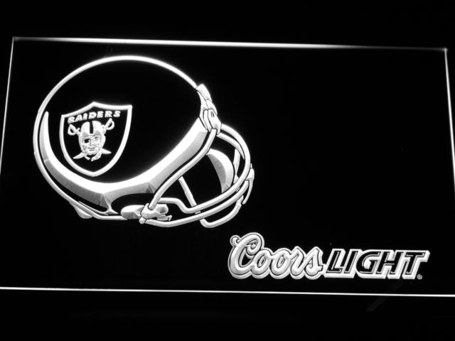 Oakland Raiders Coors Light LED Neon Sign USB - White - TheLedHeroes