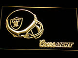 Oakland Raiders Coors Light LED Neon Sign Electrical - Yellow - TheLedHeroes