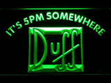 Duff It's 5pm Somewhere LED Neon Sign Electrical - Green - TheLedHeroes