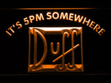 Duff It's 5pm Somewhere LED Neon Sign USB - Orange - TheLedHeroes