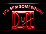 Duff It's 5pm Somewhere LED Neon Sign USB - Red - TheLedHeroes