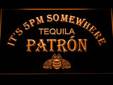 Tequila Patron It's 5pm Somewhere LED Neon Sign USB - Orange - TheLedHeroes