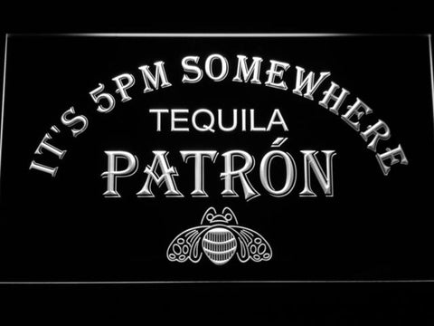 Tequila Patron It's 5pm Somewhere LED Neon Sign USB - White - TheLedHeroes