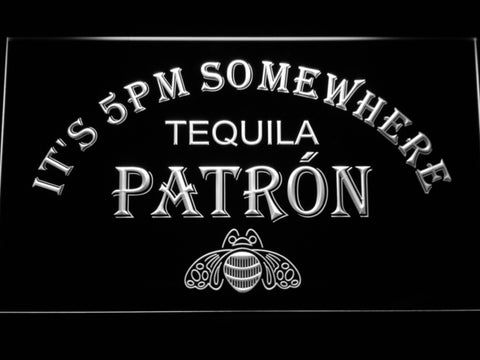 FREE Tequila Patron It's 5pm Somewhere LED Sign - White - TheLedHeroes