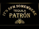 Tequila Patron It's 5pm Somewhere LED Neon Sign Electrical - Yellow - TheLedHeroes