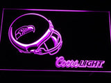 Seattle Seahawks Coors Light LED Neon Sign USB - Purple - TheLedHeroes