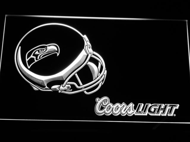 Seattle Seahawks Coors Light LED Neon Sign Electrical - White - TheLedHeroes