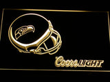 Seattle Seahawks Coors Light LED Neon Sign USB - Yellow - TheLedHeroes